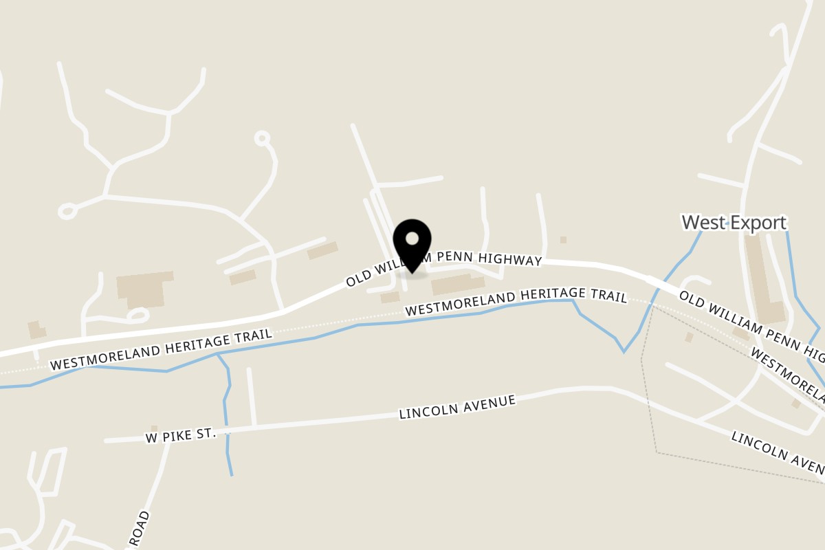 Map showing the location of Ginny's Neighborhood Pizza Joint on 5549 Old William Penn Hwy in Murrysville